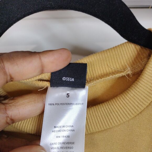 Sonic The Hedgehog Pants And Sweatshirt Set Kids Size 5 Tan - Picture 6 of 7